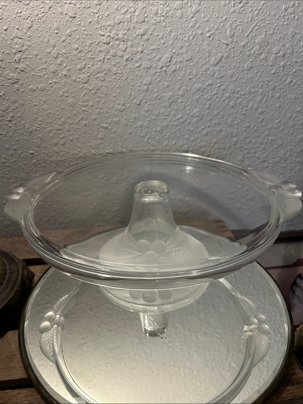 Cake Stand with fruit embossed handles
